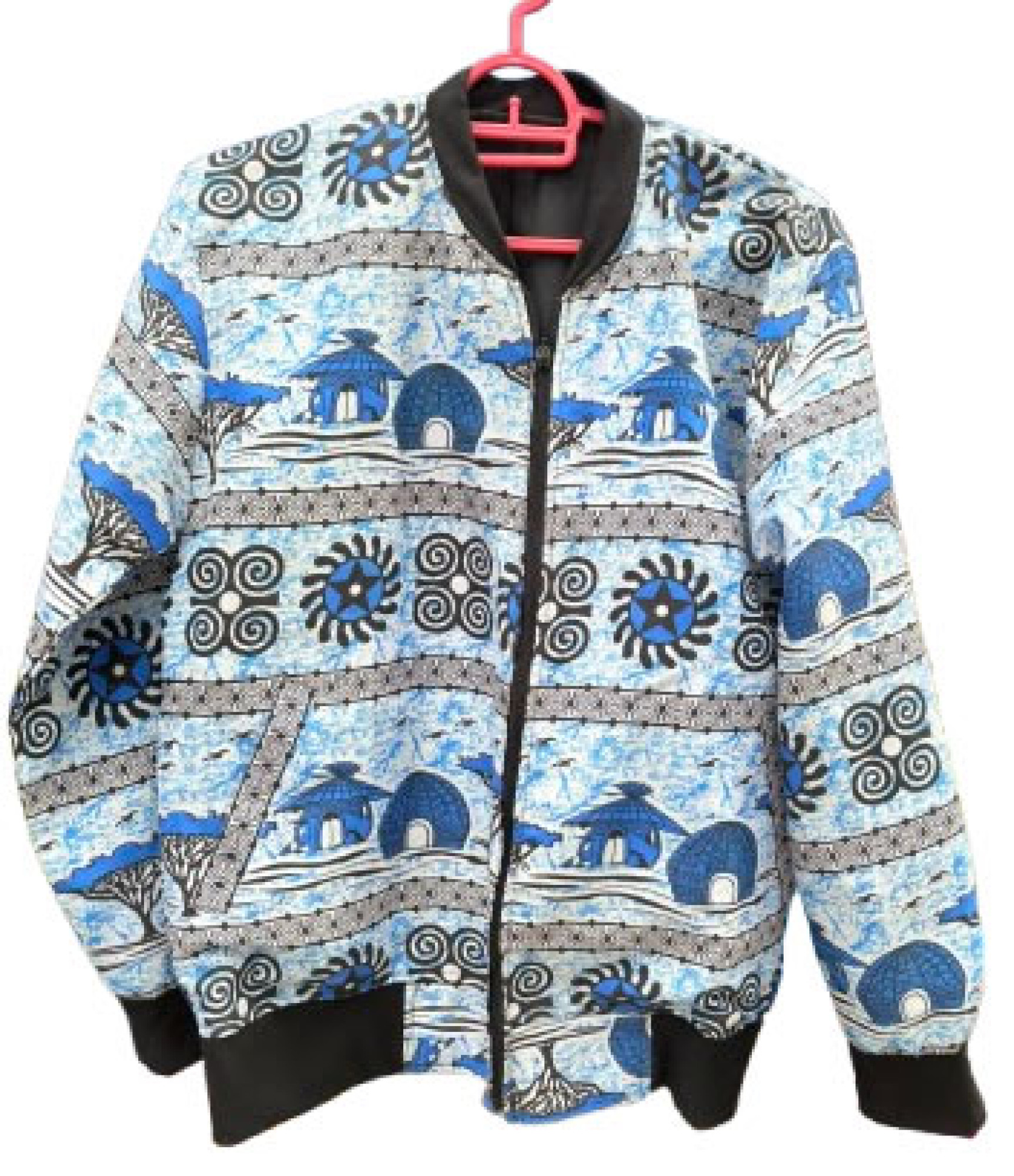 Stylish Jacket in Blue and White